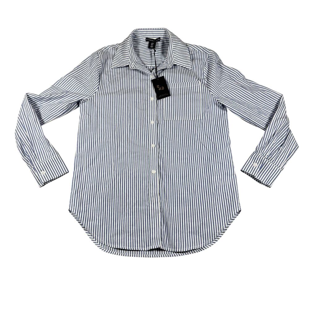 NWT Sincerely Jules Striped Button Down Shirt Cotton Menswear Style - Size Small - Picture 3 of 10
